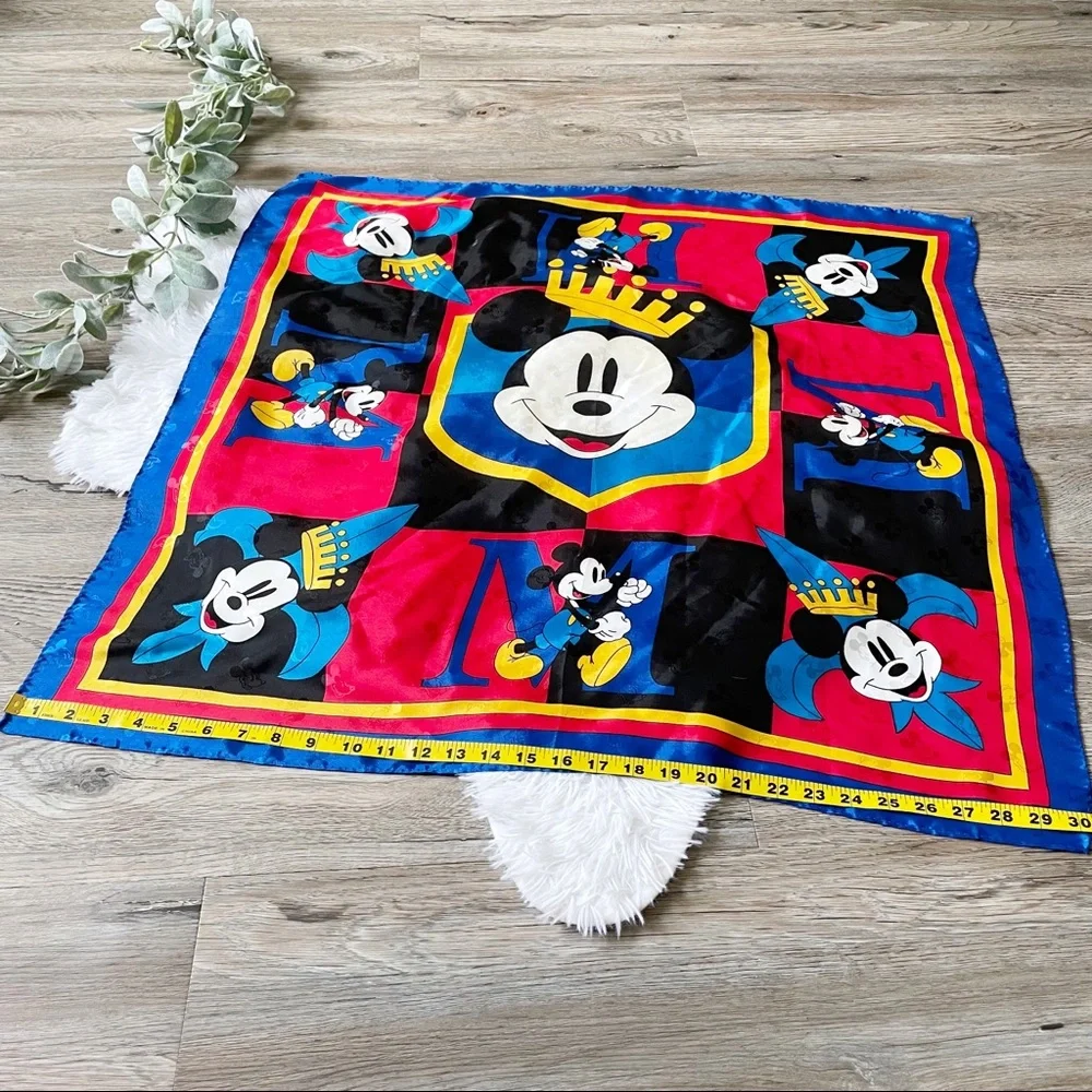 Vintage Mickey & Co Scarf King Crown Disney Collectible Memorabilia